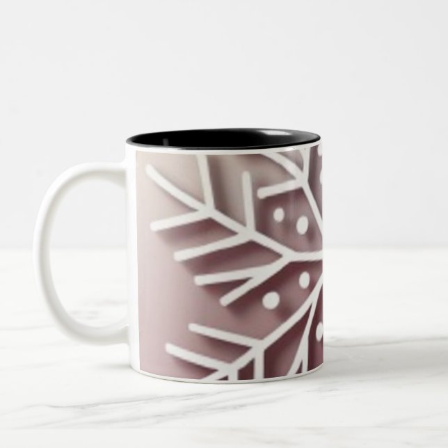 Snowflake Ornament Icon – Winter Holiday Design  Zweifarbige Tasse (Links)