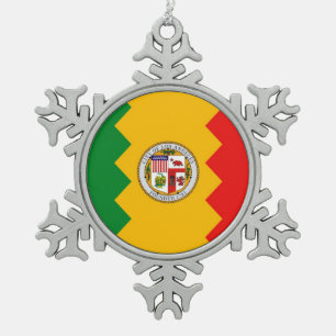 Snowflake-Ornament mit Los Angeles Flag Schneeflocken Zinn-Ornament