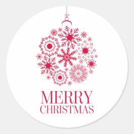 Snowflake Ornament Urlaub Frohe Weihnachtsaufklebe Runder Aufkleber