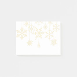 Snowflake Ornaments Gold Post-it Klebezettel