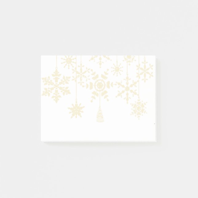 Snowflake Ornaments Gold Post-it Klebezettel (Vorderseite)