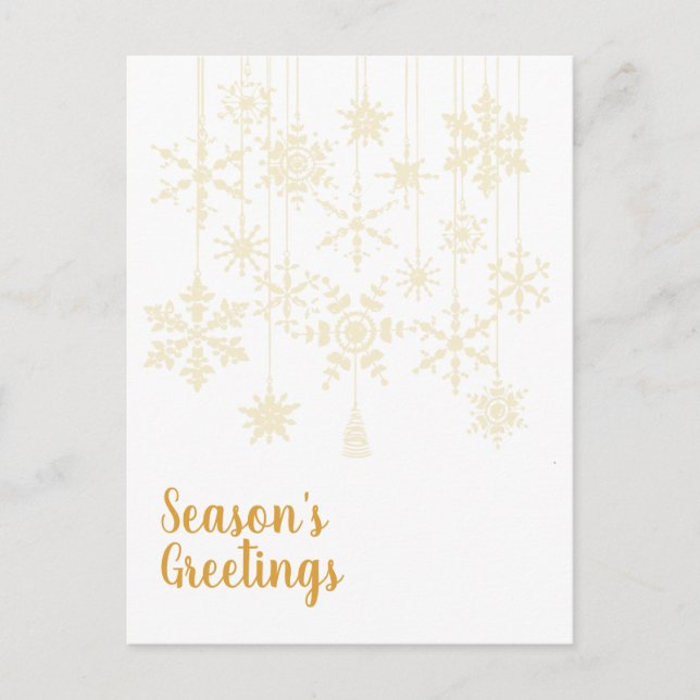 Snowflake Ornaments Gold Postkarte (Vorderseite)