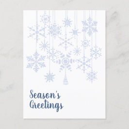 Snowflake Ornaments Ice Blue Postkarte