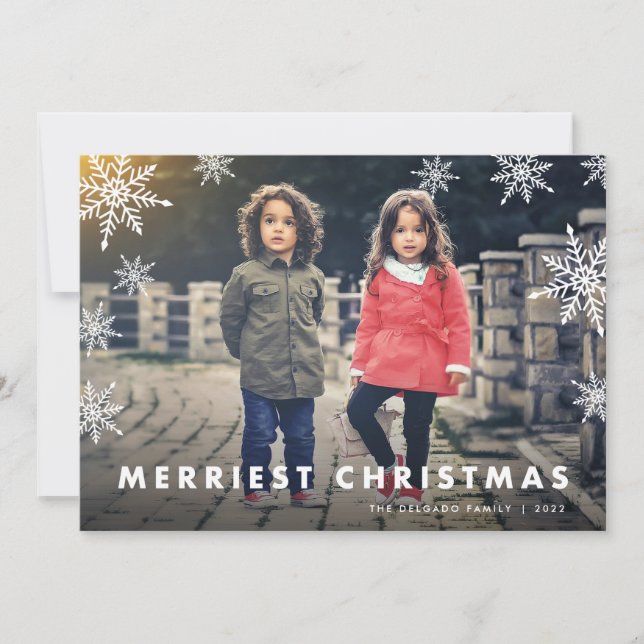 Snowflake Overlay | Frohe Weihnachten Foto (Vorderseite)
