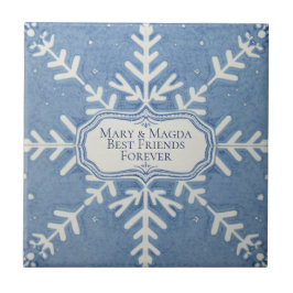 Snowflake pattern blue & white holiday fliese