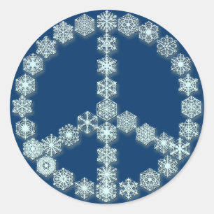 Snowflake Peace Symbol Tshirts, Hoodies, Geschenke Runder Aufkleber