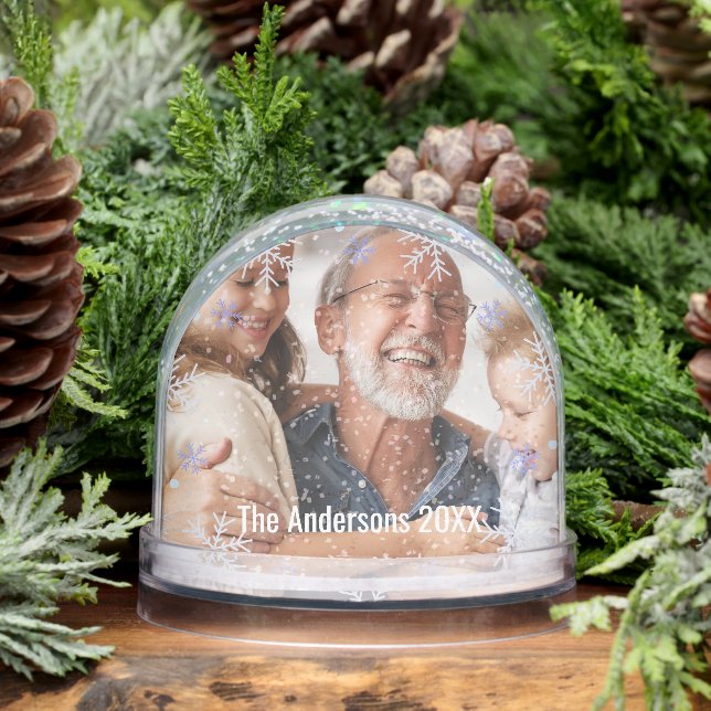 Snowflake Personalized Keepsake Family Photo Schneekugeln (Winter)