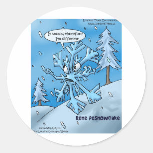 Snowflake Philosophen Lustige Geschenke T-Shirts K Runder Aufkleber