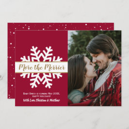 Snowflake Photo Noël Grossesse Faire-part