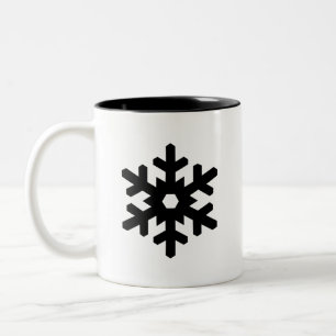'Snowflake'-Piktogramm-Tasse Zweifarbige Tasse