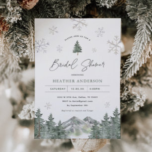 Snowflake Pine Winter Bridal Dusche Einladung