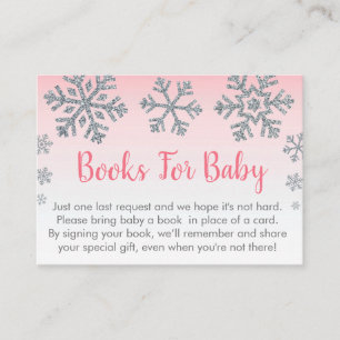 Snowflake Pink & Silver Baby Book Demande Cartes