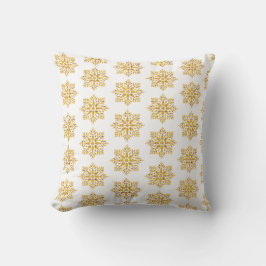 Snowflake Plaid Pattern Yellow Kissen