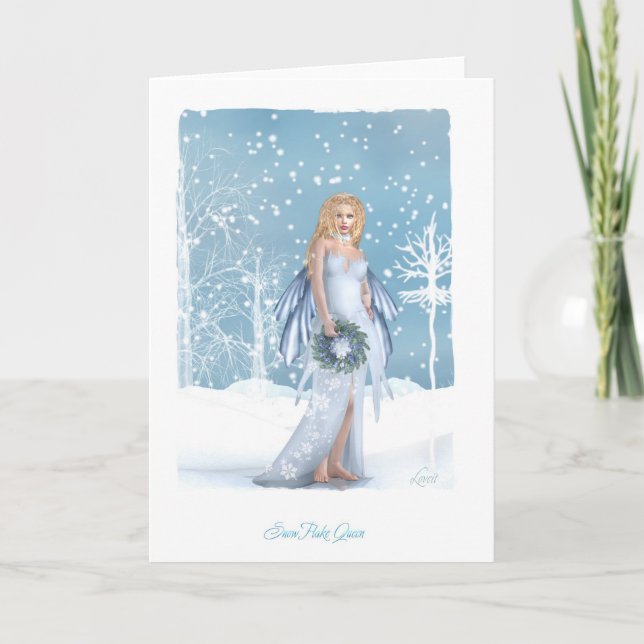 Snowflake Queen Feiertagskarte (Vorderseite)