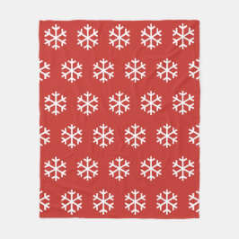Snowflake Red Fleece Blanket