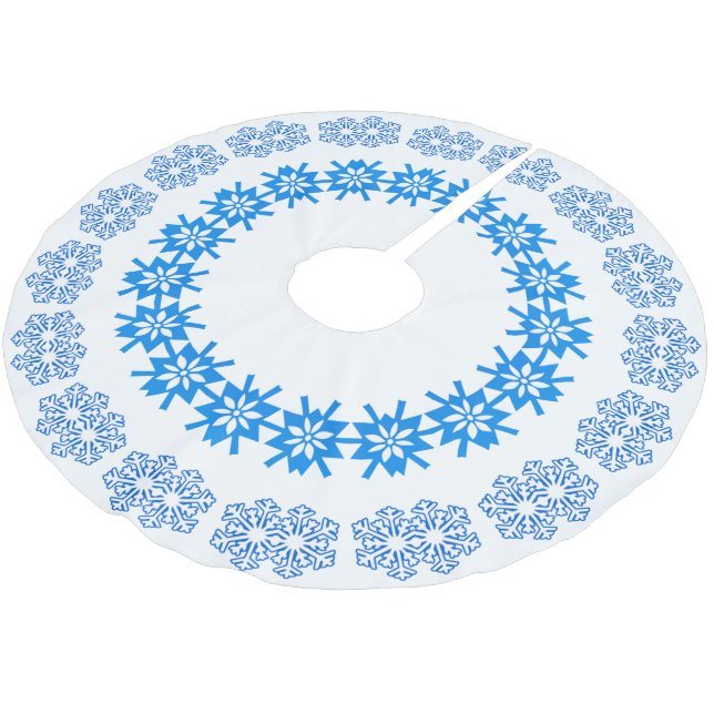 Snowflake Rings Polyester Weihnachtsbaumdecke (Schrägansicht)