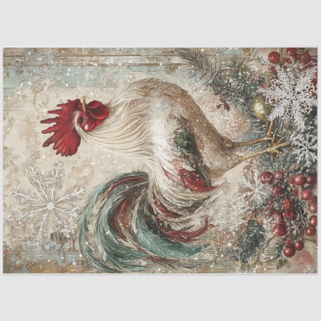 Snowflake Rooster Seidenpapier (Vorderseite)