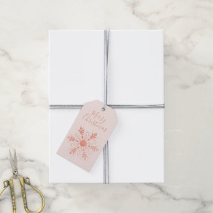 Snowflake Rose Gold und Rosa Frohe Weihnachten Geschenkanhänger