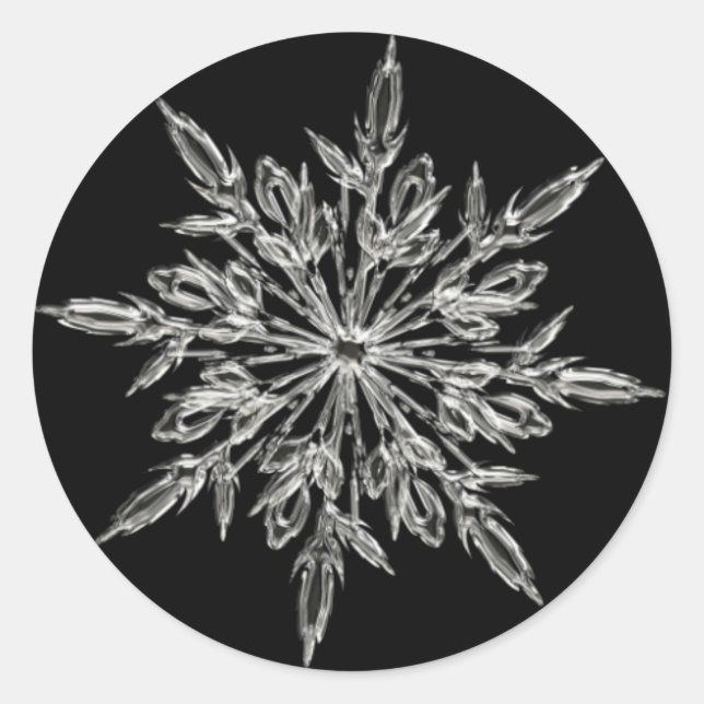 Snowflake Round Sticker (Vorderseite)