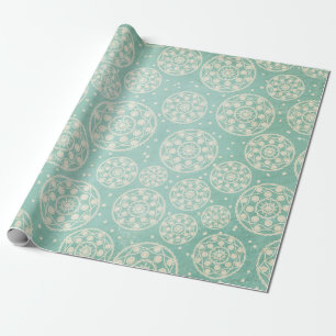 Snowflake Rounds auf blauem Wrapping Paper Geschenkpapier