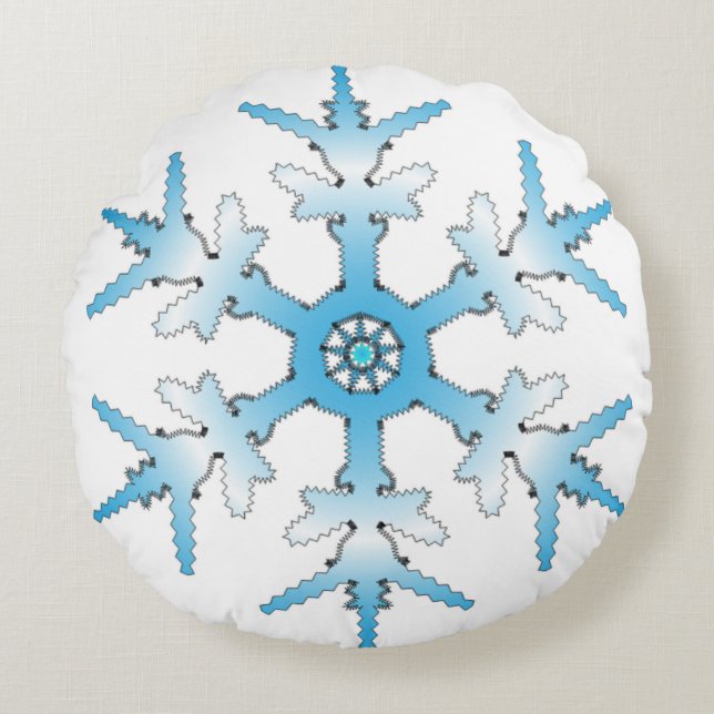 SNOWFLAKE RUNDES KISSEN (Vorderseite)