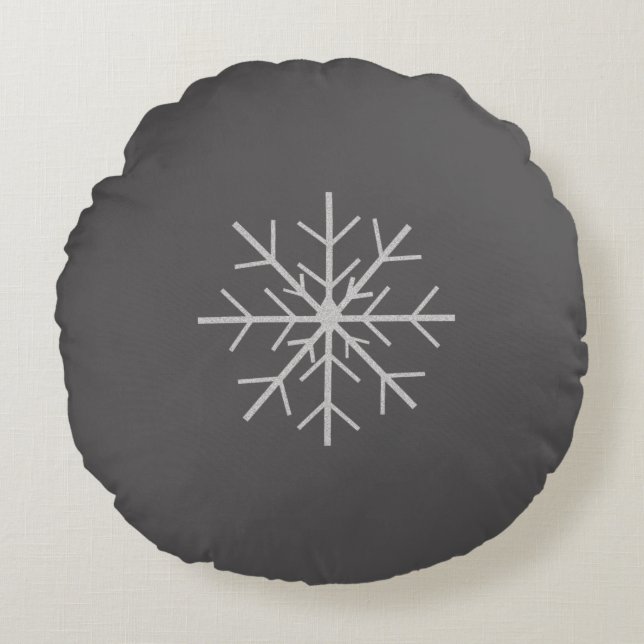 Snowflake Rundes Kissen (Vorderseite)