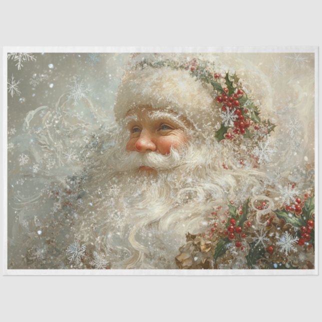 Snowflake Santa Seidenpapier (Vorderseite)