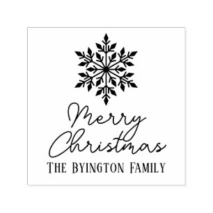 Snowflake Script Holiday Gruß Familienname Permastempel