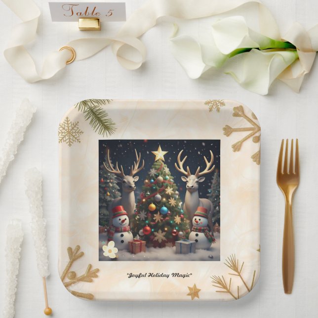 Snowflake Serenade Pappteller (Hochzeit)