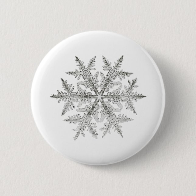 SNOWFLAKE SNOW CRYSTAL BUTTON (Vorderseite)