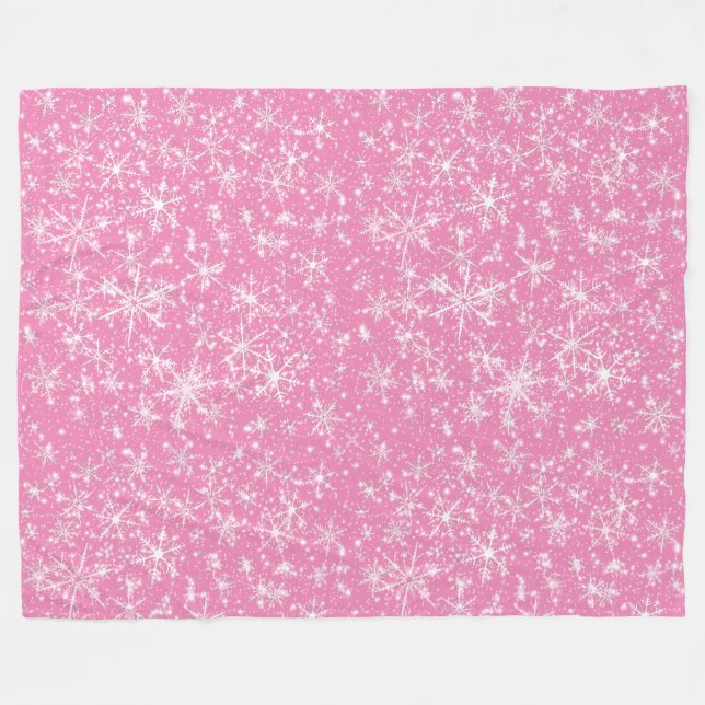 Snowflake Sparkle Nahtloses Muster Fleecedecke (Vorderseite (Horizontal))
