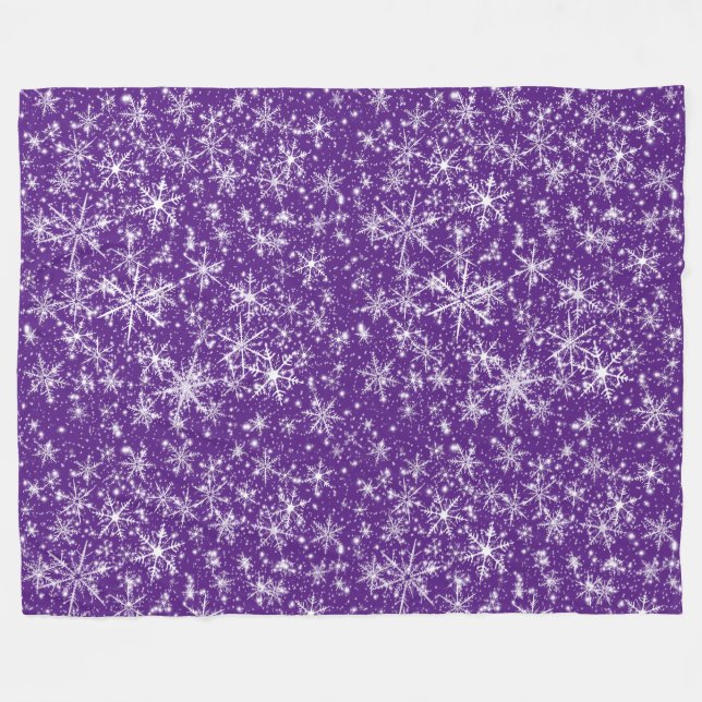 Snowflake Sparkle Nahtloses Muster Fleecedecke (Vorderseite (Horizontal))