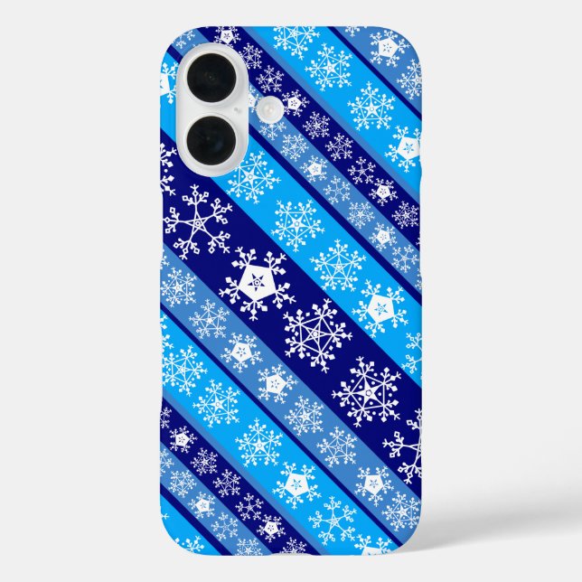 Snowflake Stripes Sherpa Blanket iPhone 16 Hülle (Rückseite)