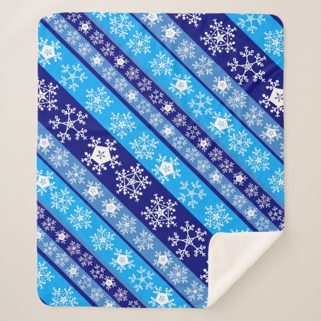 Snowflake Stripes Sherpa Blanket Sherpadecke (Vorderseite)