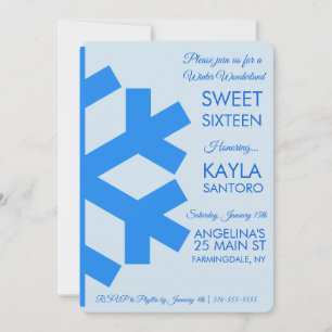 Snowflake Sweet 16 Invitation