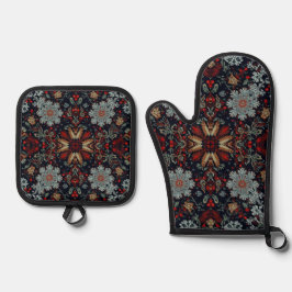 Snowflake Symphonie zu Weihnachten Ofenhandschuh & Topflappen-Set