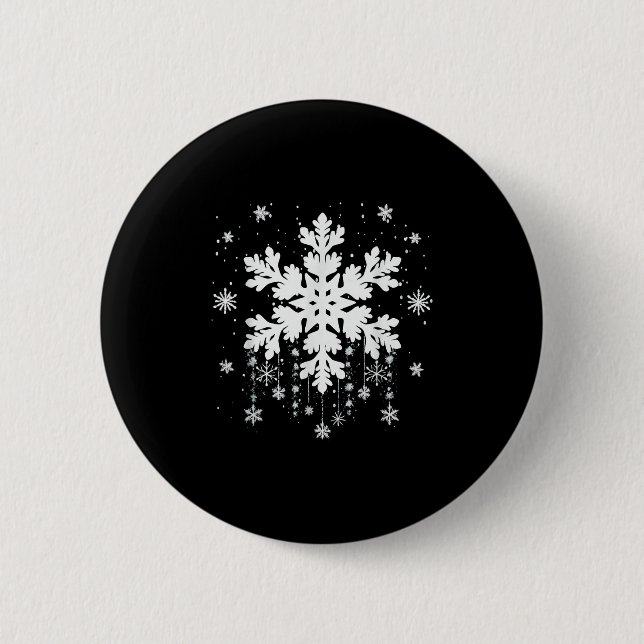 Snowflake Teacher Costume Matching Family Winter C Button (Vorderseite)