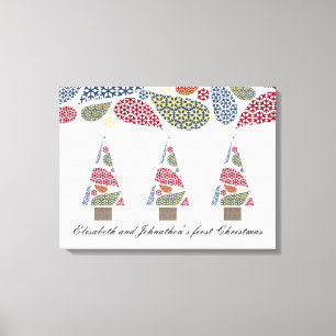 Snowflake Teardrops Tree Canvas Print Leinwanddruck