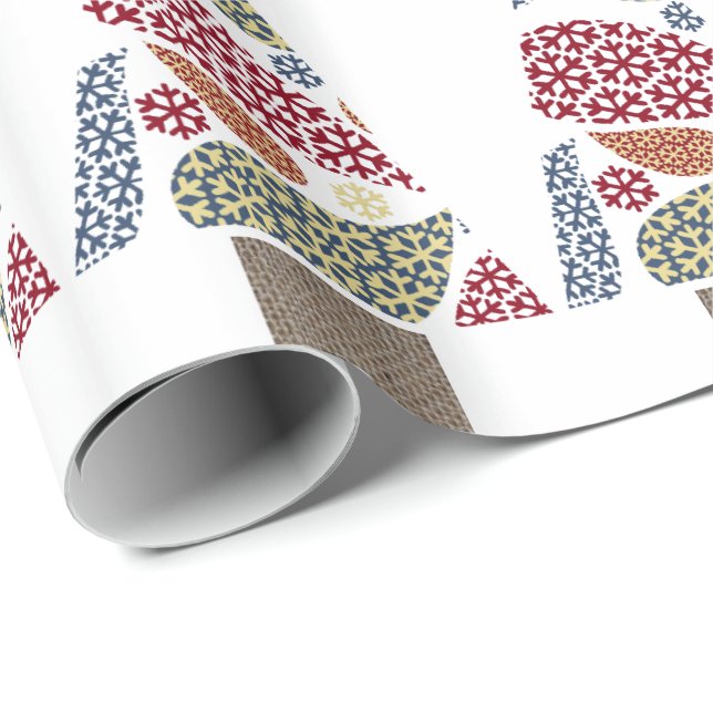 Snowflake Teardrops Tree Weihnachtswrapping Paper Geschenkpapier (Rolleneckpunkt)