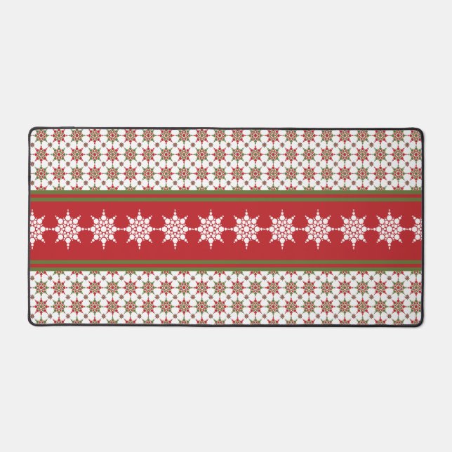 Snowflake Thema Winter Pattern Weihnachten Schreibtischunterlage (Vorderseite)