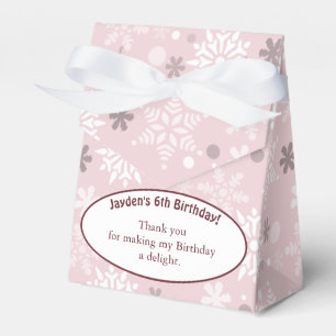 Snowflake-Themed 6. Geburtstagsparty Pale Pink Geschenkschachtel