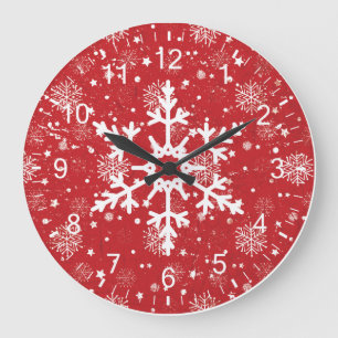 Snowflake Time Große Wanduhr
