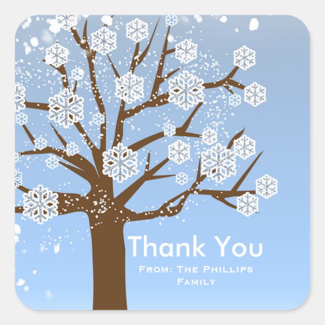 Snowflake Tree Winter Wonderland Snowy Sticker (Vorderseite)