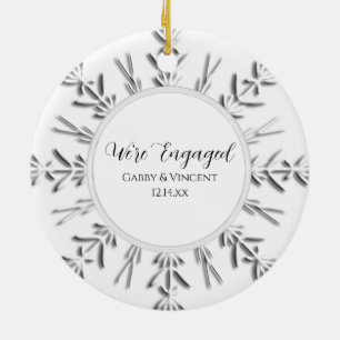 Snowflake Verlobung Foto Keramikornament