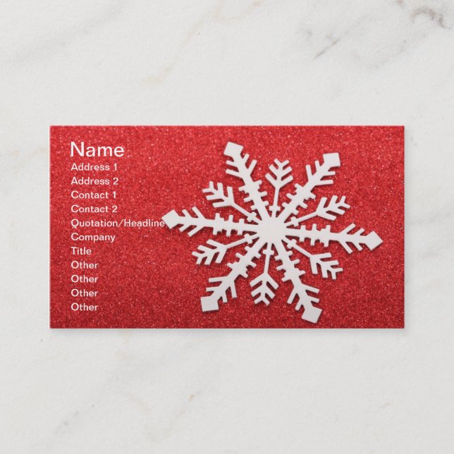 Snowflake-Visitenkarte Visitenkarte (Vorderseite)