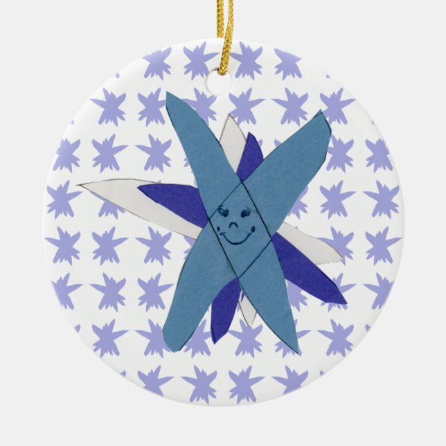 Snowflake von Victoria Shaylee Keramik Ornament (Vorne)
