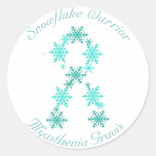 Snowflake Warrior Myasthenia Gravis Sticker (Vorderseite)