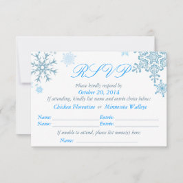 Snowflake Wedding RSVP Card (Malibu Silver)