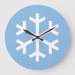 Snowflake Weihnachten Blue Large Clock Große Wanduhr