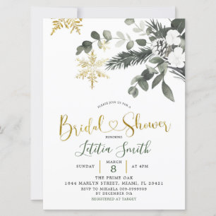 Snowflake Weihnachts-Bridal-Dusche Einladung